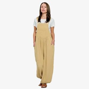Yak & Yeti Boho Hippie Gypsy Cottage Wide Leg Cotton Harem Overalls Jumpsuit